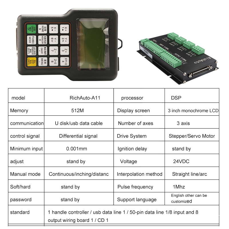 Hycnc Dsp Richauto Original 3  - Richauto A11 Dsp Controller 3 Axis recension och pris